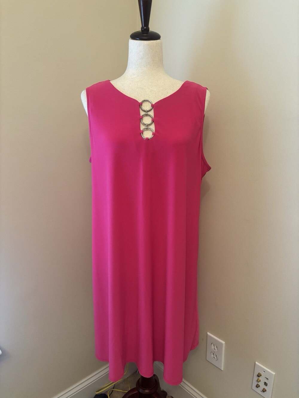 Lily Lane Preppy Sheath Dress Hot Pink Size Petite XL